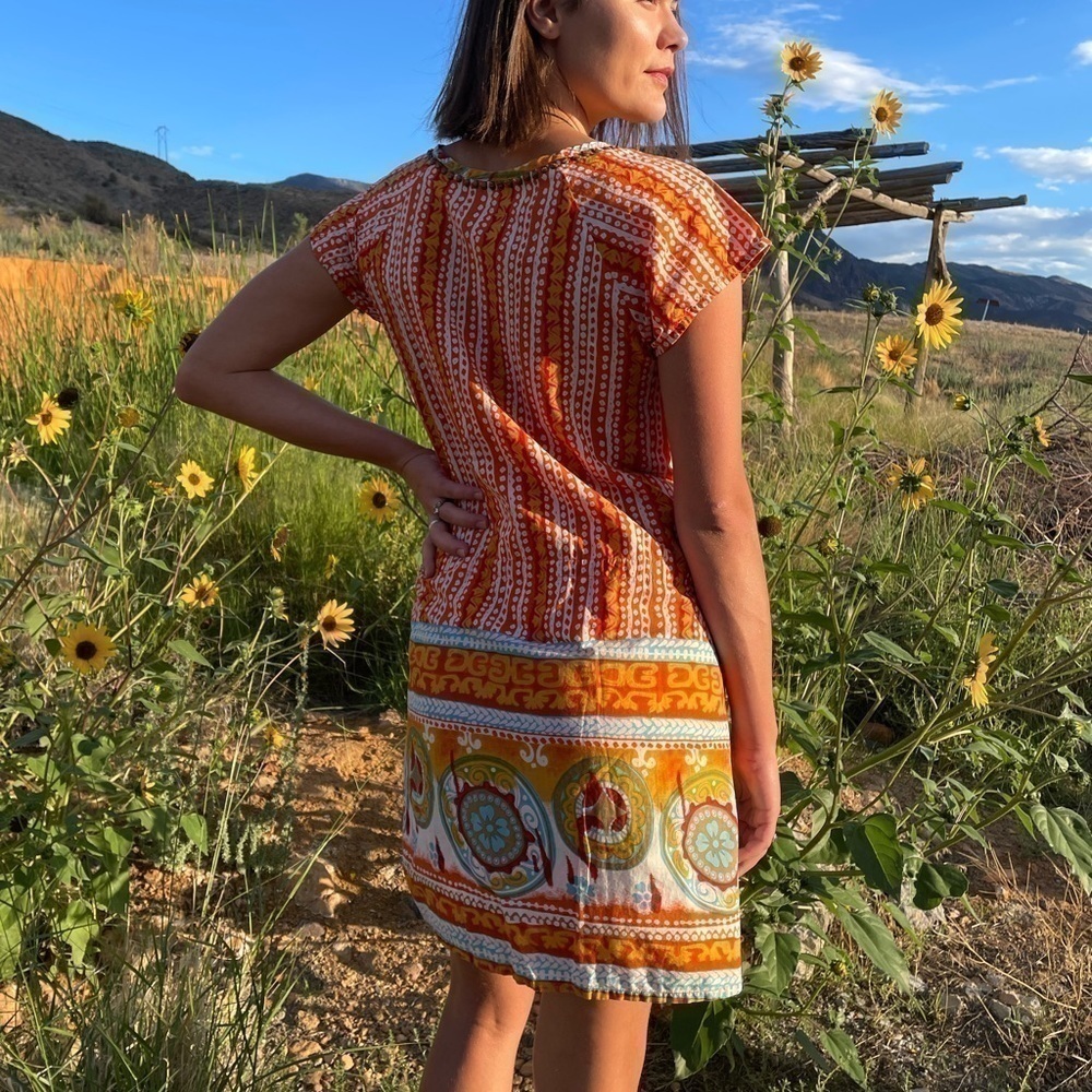 🌈 World Market Global Boho Hippie Tribal Dress - Picture 2 of 4